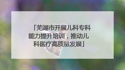 芜湖市开展儿科专科能力提升培训，推动儿科医疗高质量发展